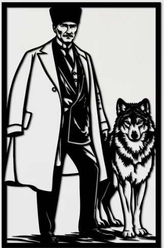 Atatürk Ve Kurt Metal Portre