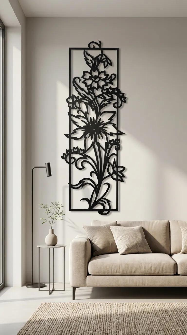 DEKORATİF METAL PAPATYA MOTİFLİ TABLO
